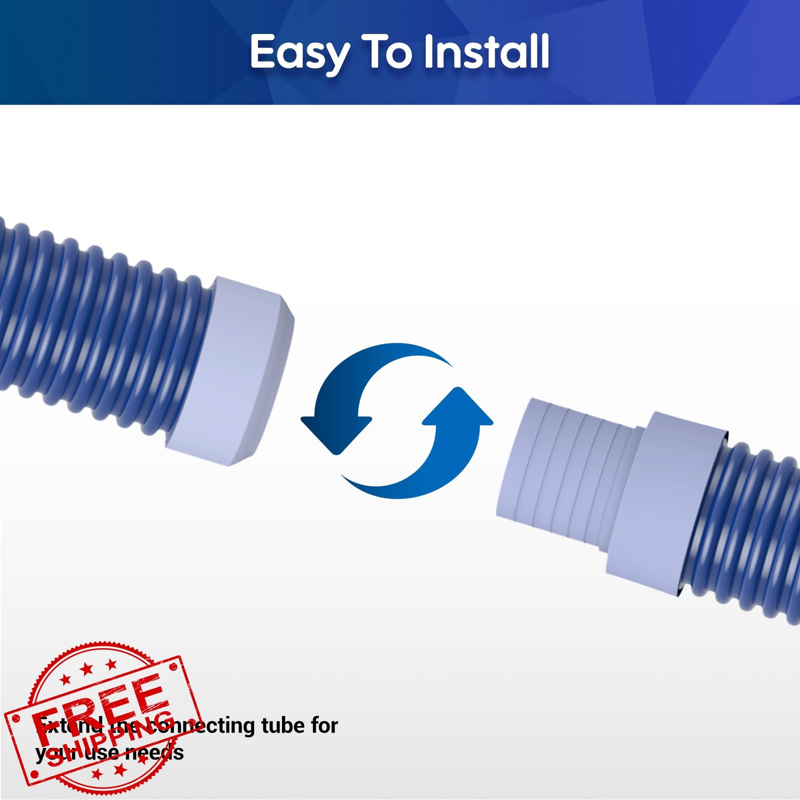 MUSCCCM Pool Vacuum Hose 1.5&Prime; Blue Set