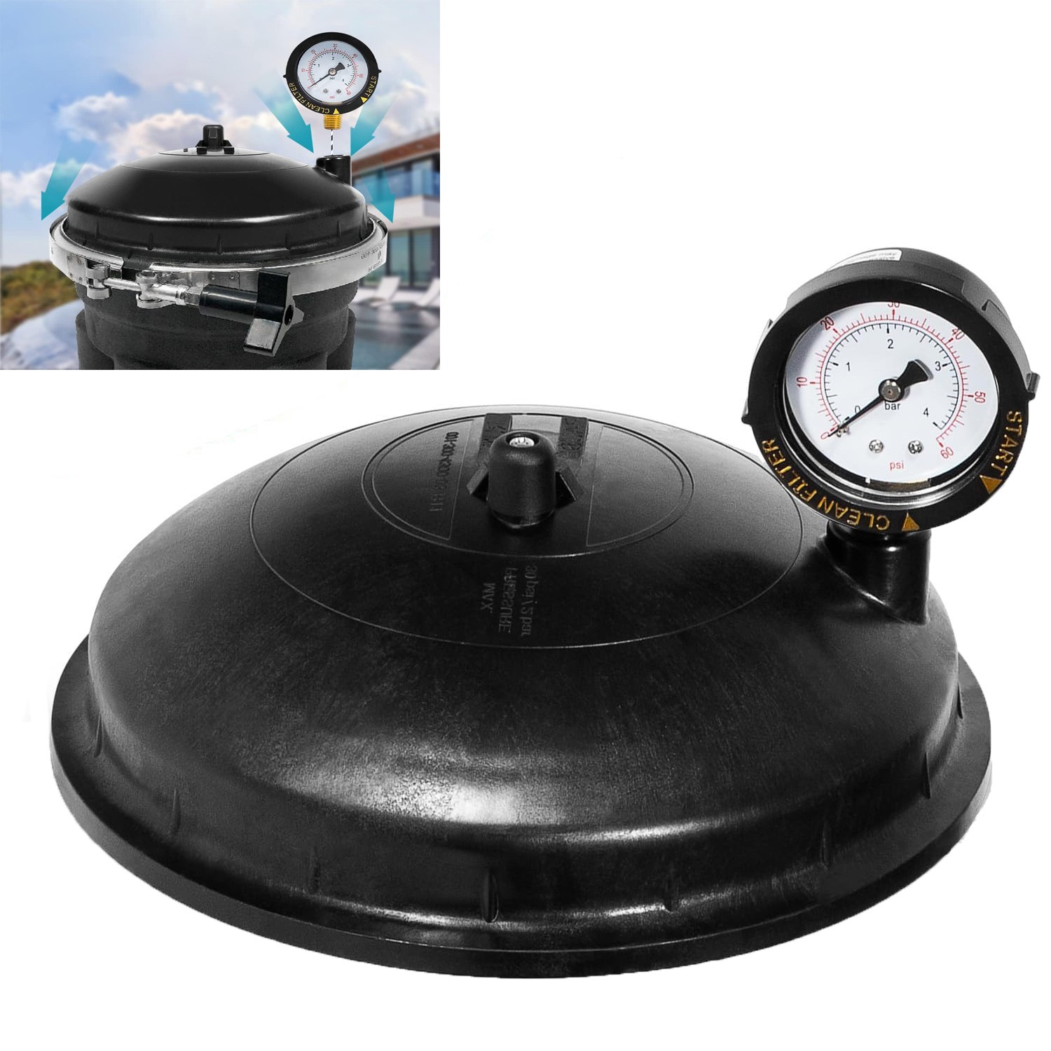 005-302-4300-03 Water Valve Top Dome Complete Assembly with Gauge for Paramount