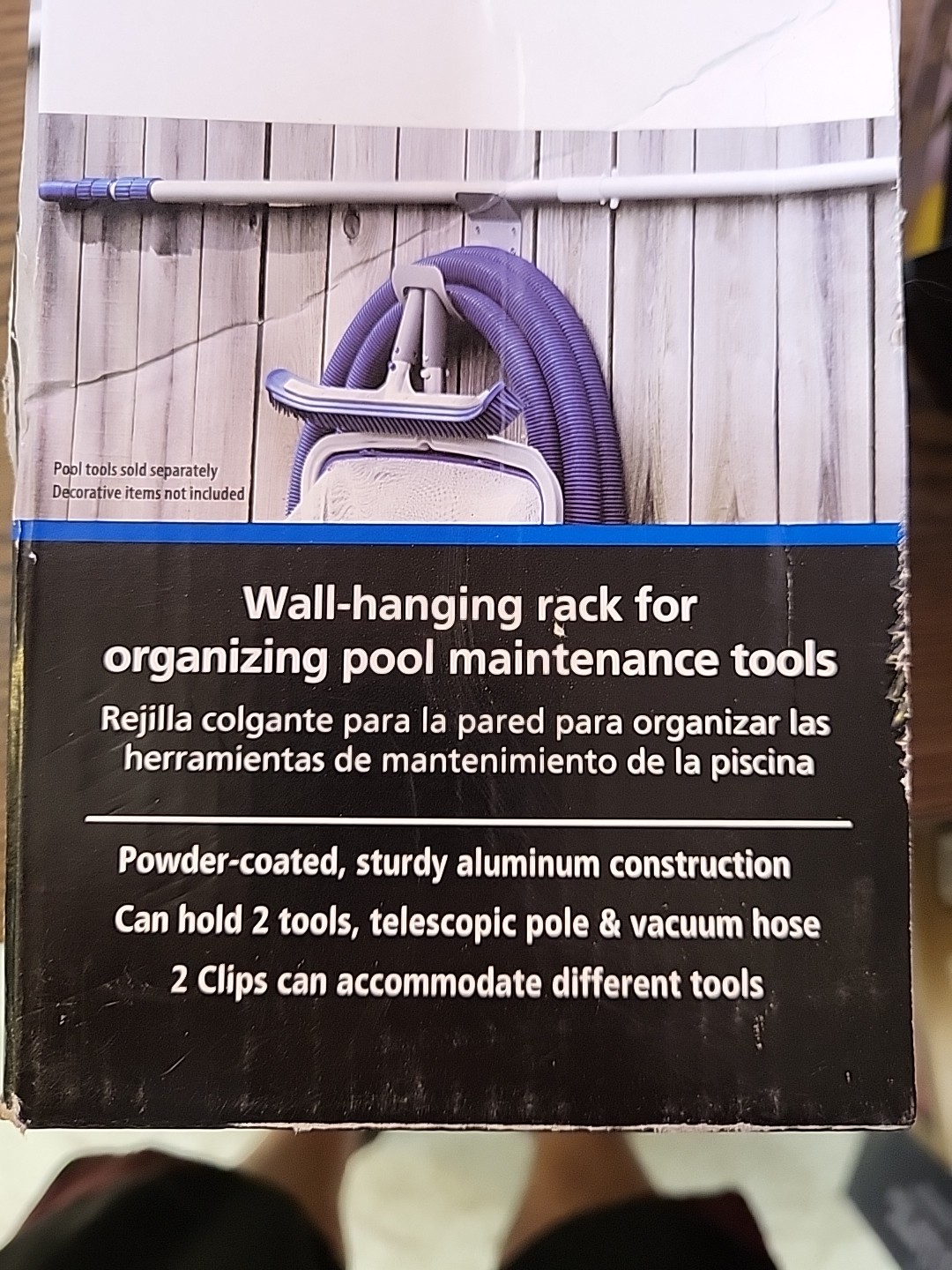 MAINSTAYS Pool Accessory Organizer Wall Hanging Rack for Pool Maintenance Tools