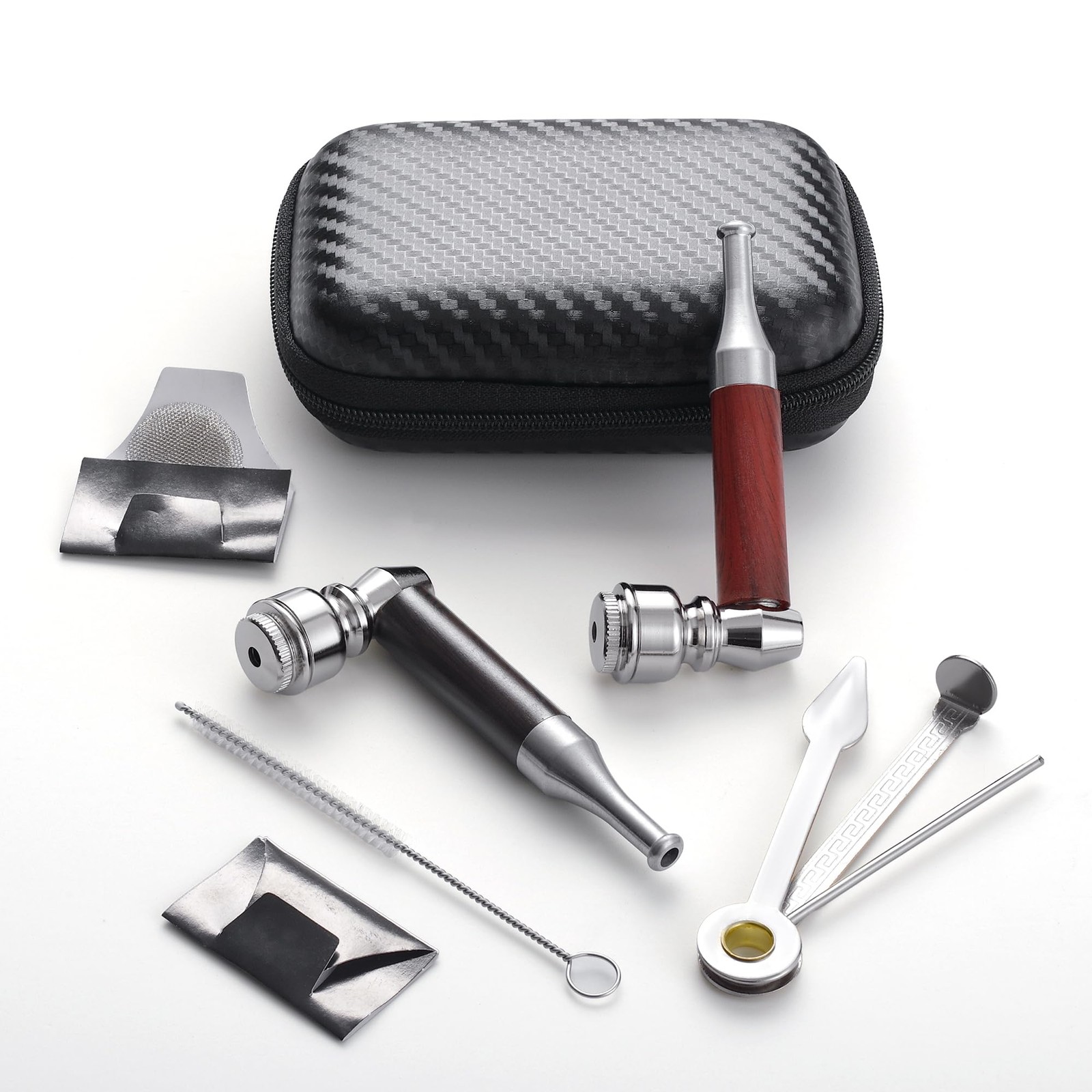 Sivaopa 2-Pack Tobacco Pipe Set – Dual Color Mini Smoking Pipes Black & Red