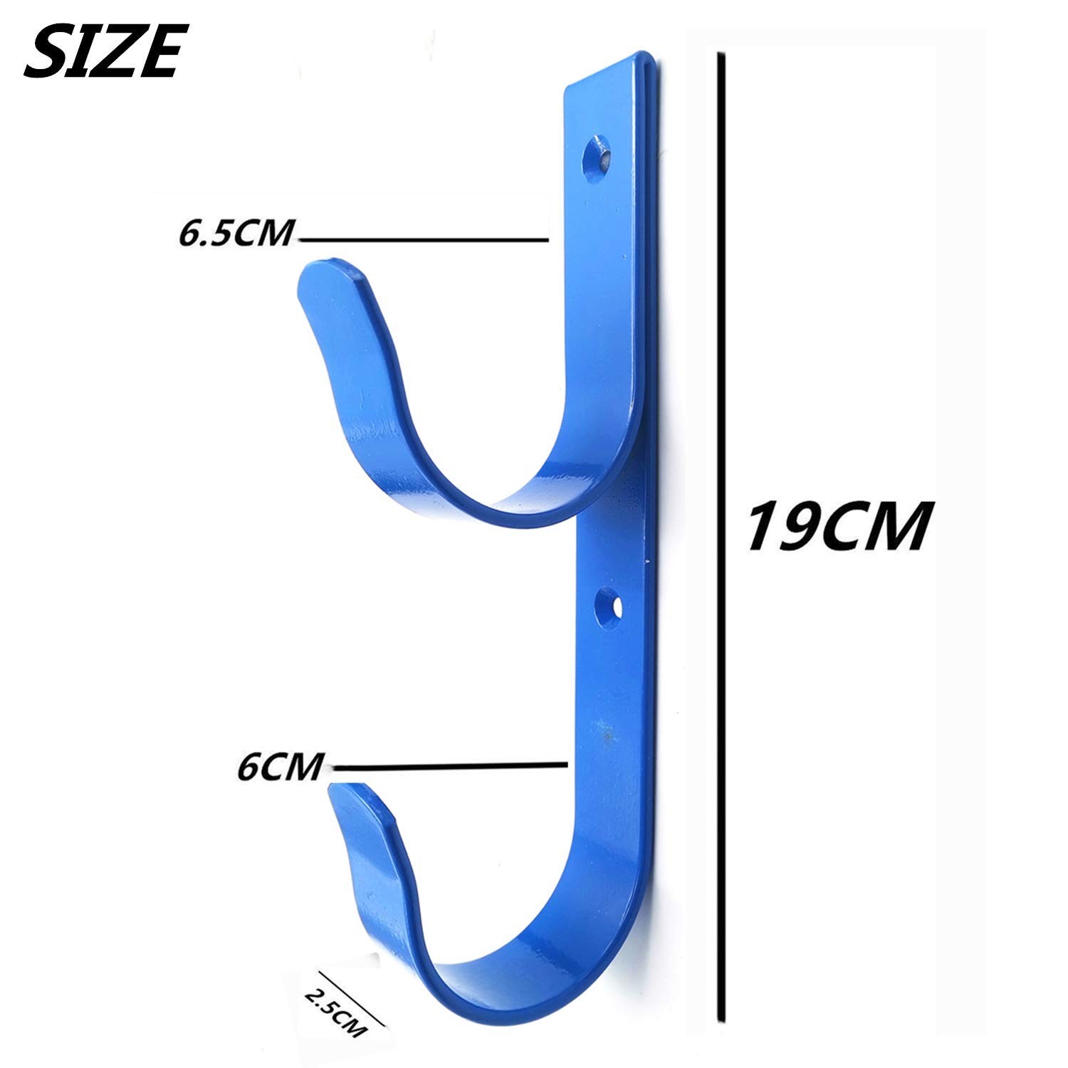 2 PCS Set Wide Pool Pole Hangers Heavy Duty Blue Aluminium Holder Hooks with …