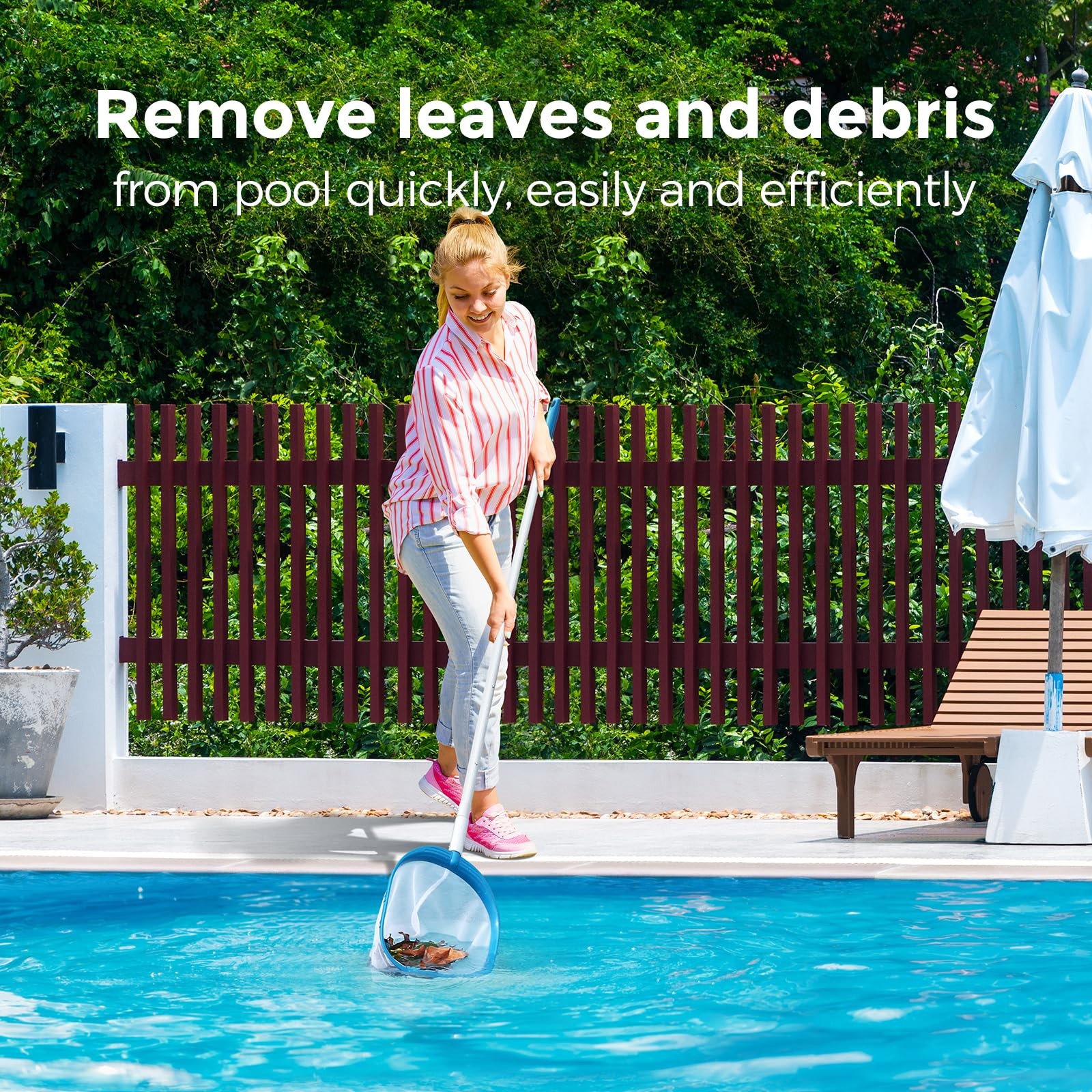 Professional Pool Skimmer Net 6 Feet with Aluminum Poles for Fast Debris Removal