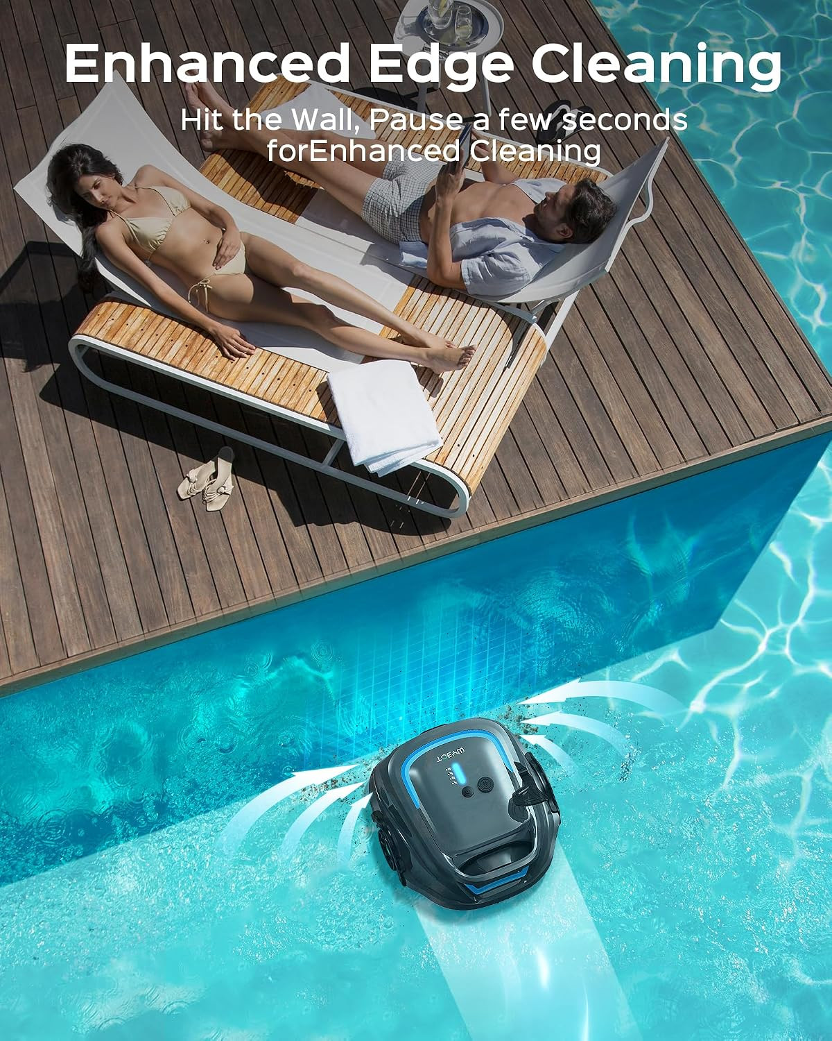 WYBOT A1 Robotic Pool Cleaner – Dual-Layer Filtration, Strong Suction, 130 Mins