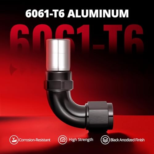 Crimp Swivel Hose End Fitting for CPE Braided Hose 8AN 90 Degree