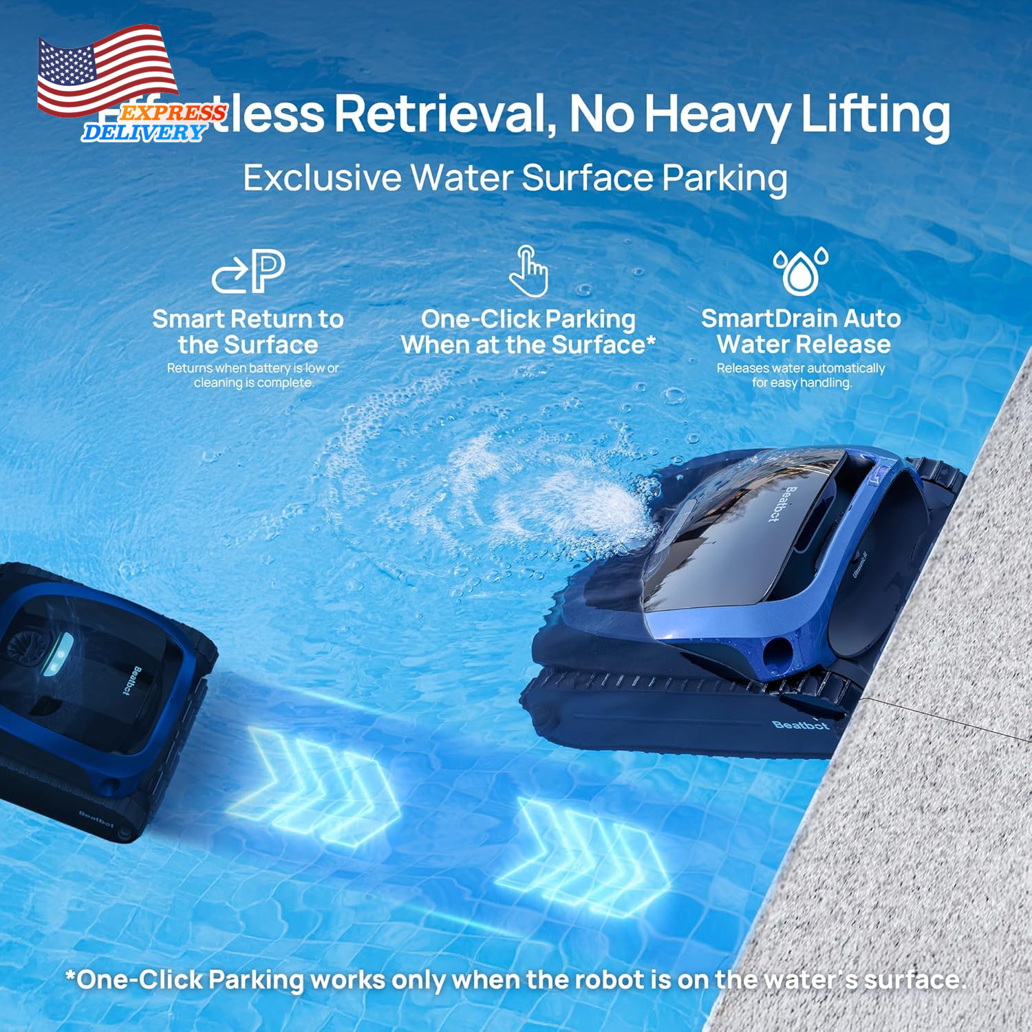 Aquasense 2 Cordless Robotic Pool Vacuum Cleaner Double-Pass Waterline Scrubbing