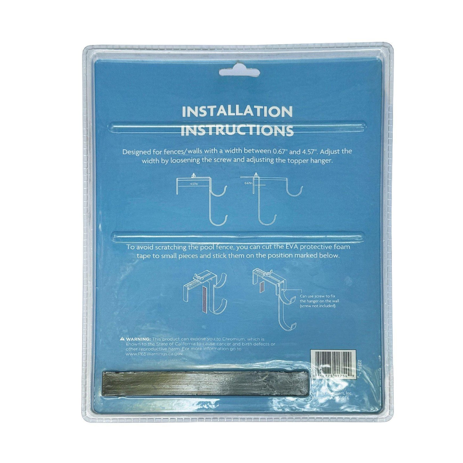 RIGHTFIT Adjustable Pool Hanger Hooks for Fences/Walls WCL019
