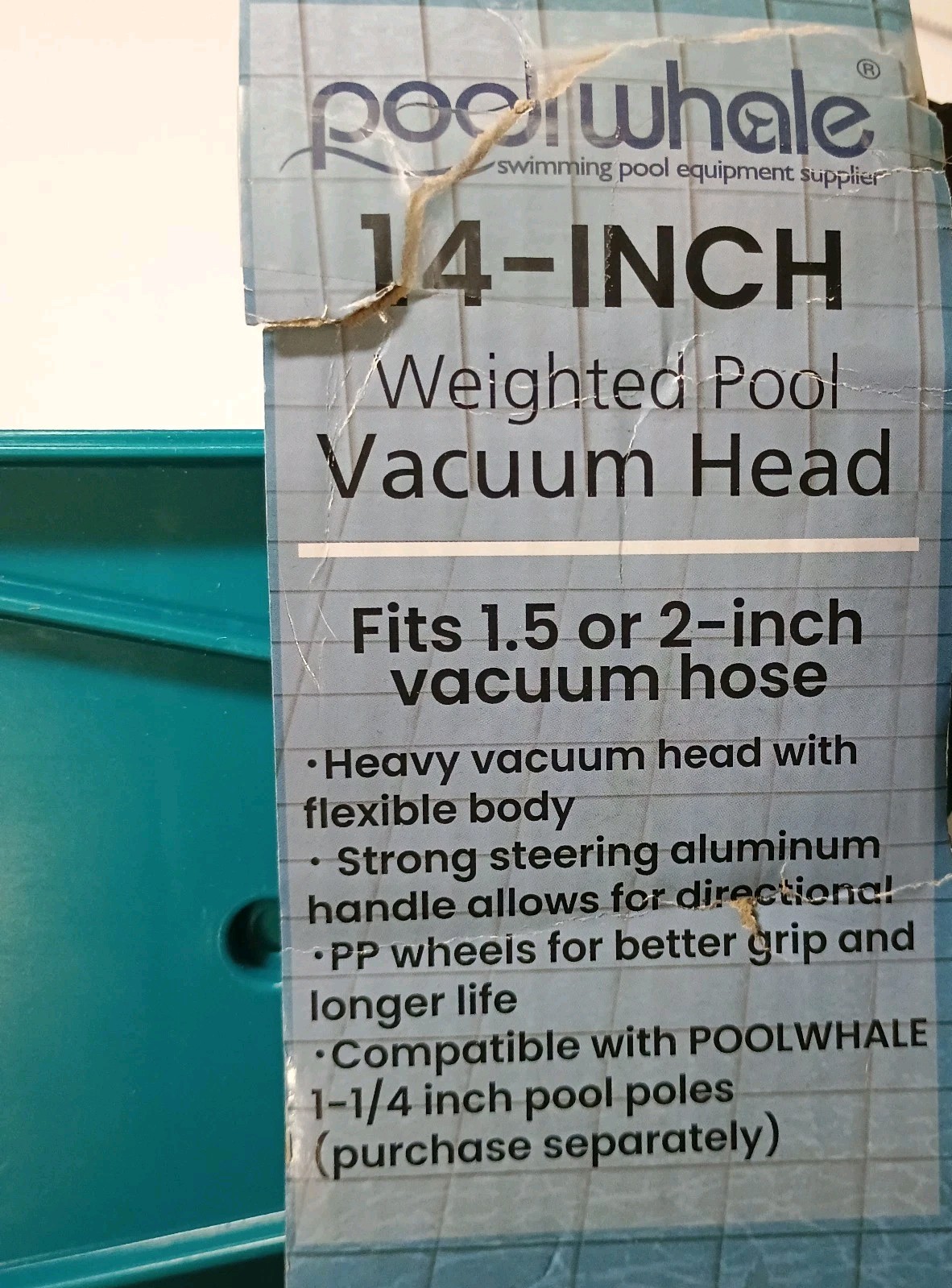 14&Prime; Professional Pool Vacuum Head With Wheels For Inground & Above Ground Pools