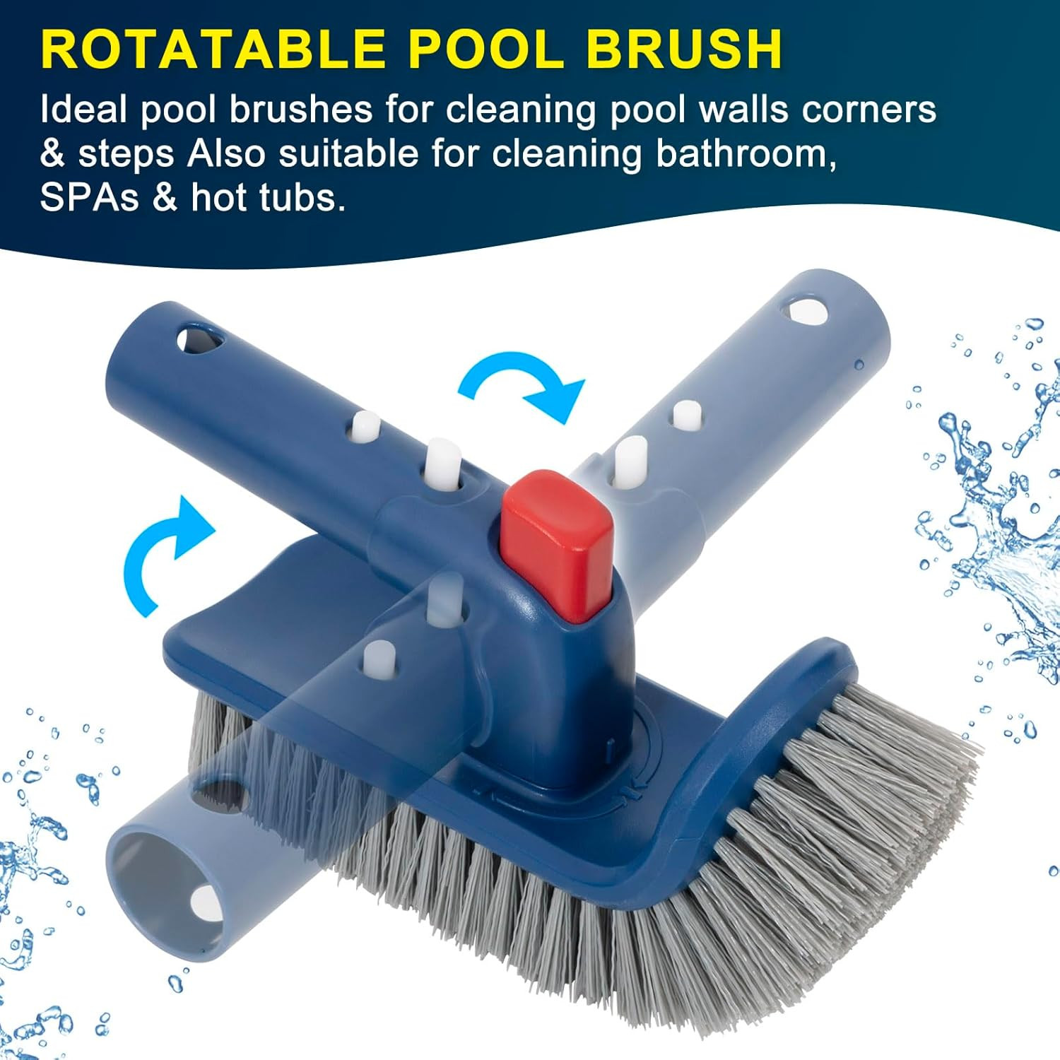 Deluxe Swimming Pool Cleaning Kit Including Pool Skimmer Net with Rubber Edge, 1