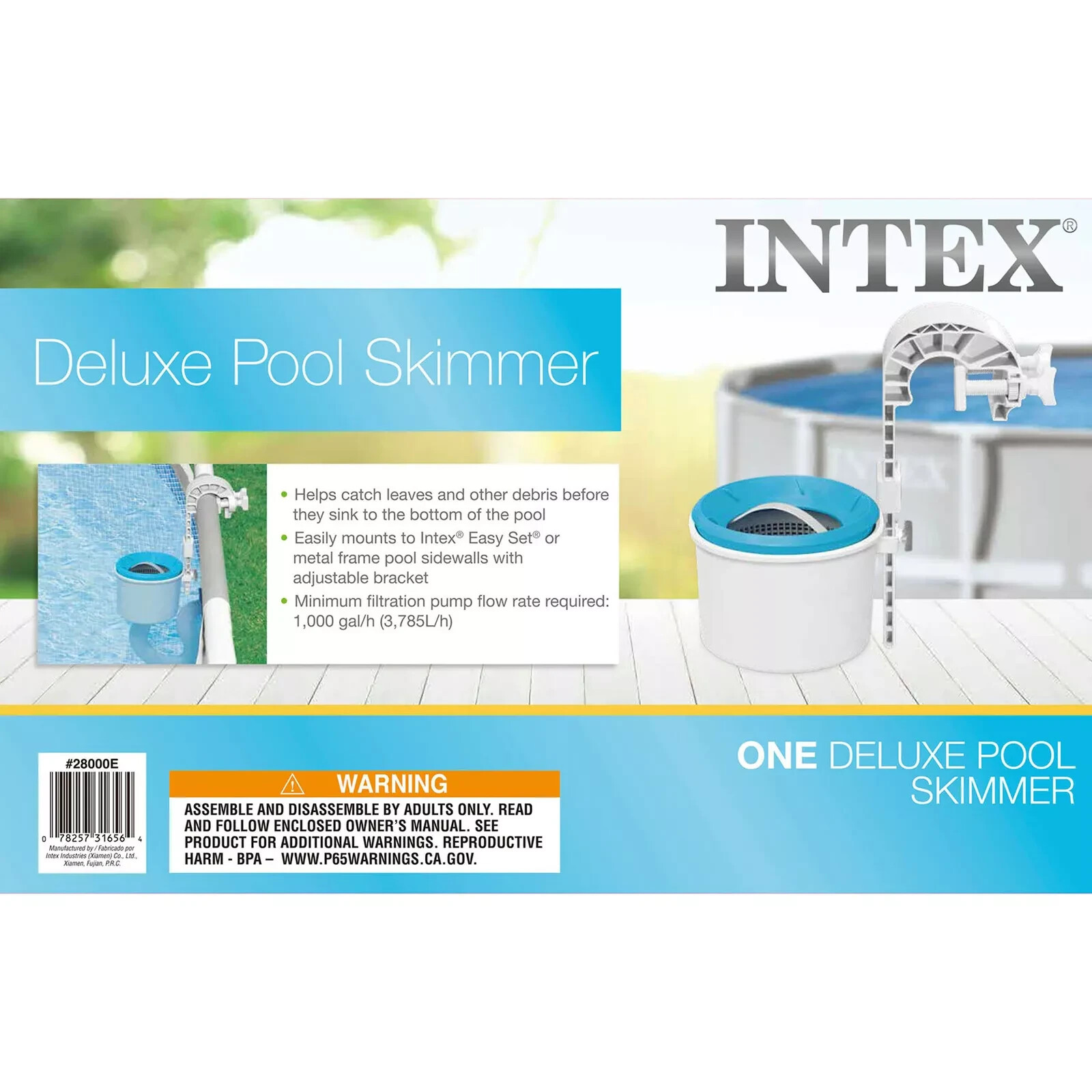 Swimming Pool Deluxe Surface Skimmer Wall Mount Basket Above Ground Debris