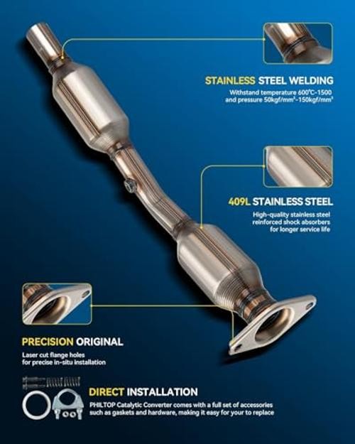 Catalytic Converter Kit Direct-Fit Replacement for 2003-2008 Corolla Matrix
