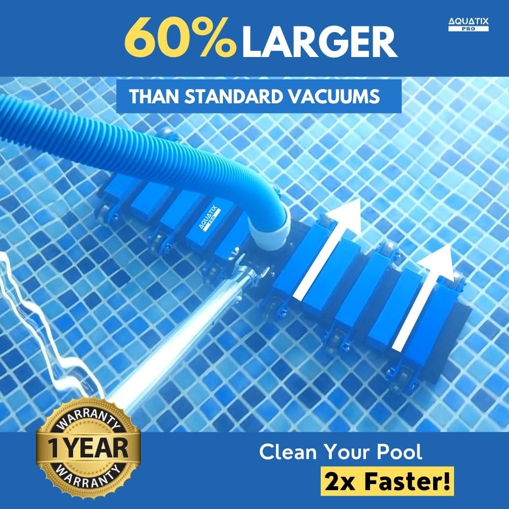 22&Prime; Extra Large Pool Vacuum Head – Commercial Grade, Weighted Plates, Hose Adapt