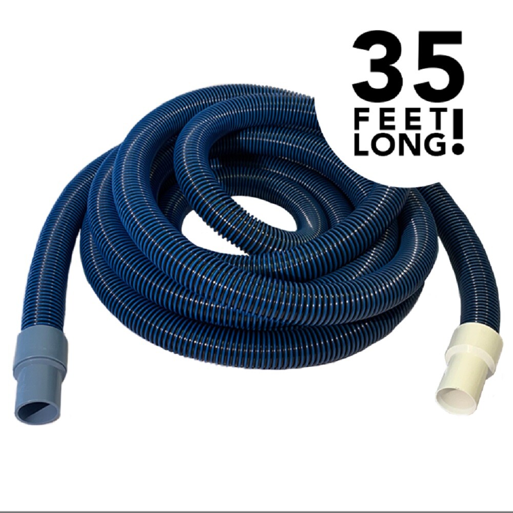 Puri Tech Inground Swimming Pool Vacuum Hose 1.5 inch X 35 foot with Swivel Cuff
