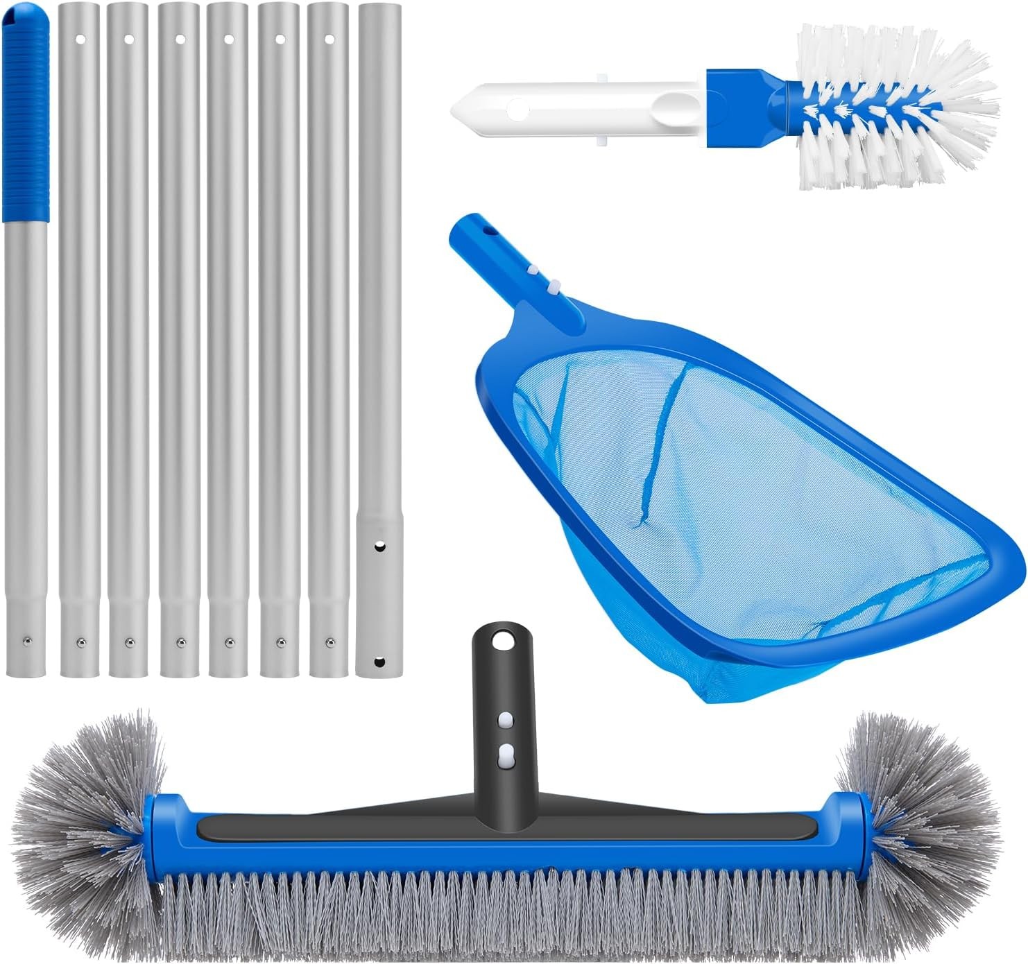 4-in-1 Deluxe Pool Cleaning kit Pool Cleaning Tools W/ 10Ft Adjustable Pole
