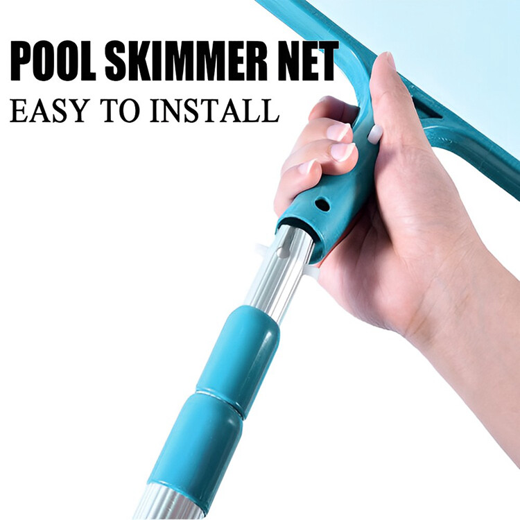 Fine Mesh Pool Leaf Skimmer Net w/ 5FT Telescopic Aluminium Pole Frame US SUPPLY