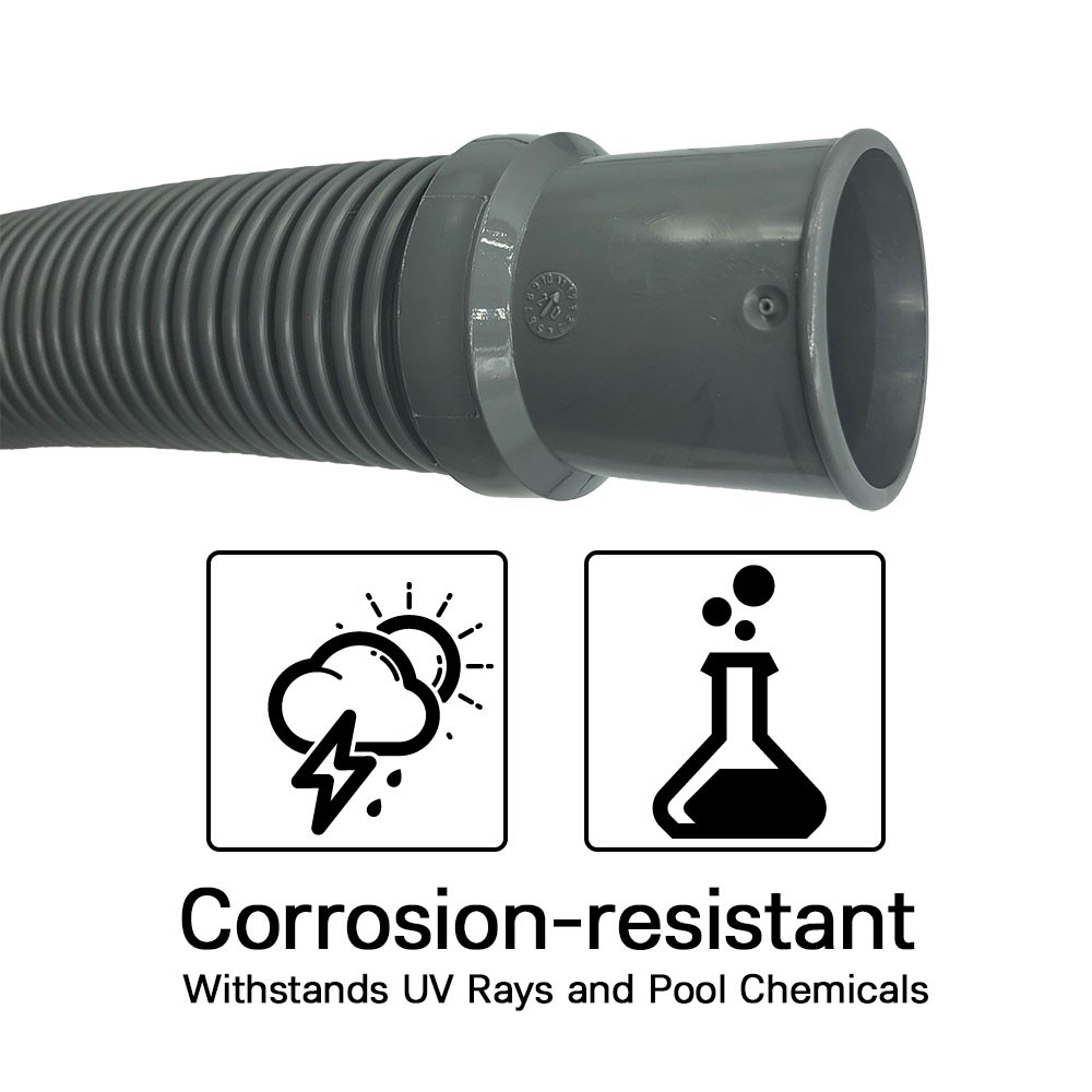 Puri Tech Heavy Duty Above Ground Filter Hose w Clamps 1.25 Inch x 6 ft – 3 pack