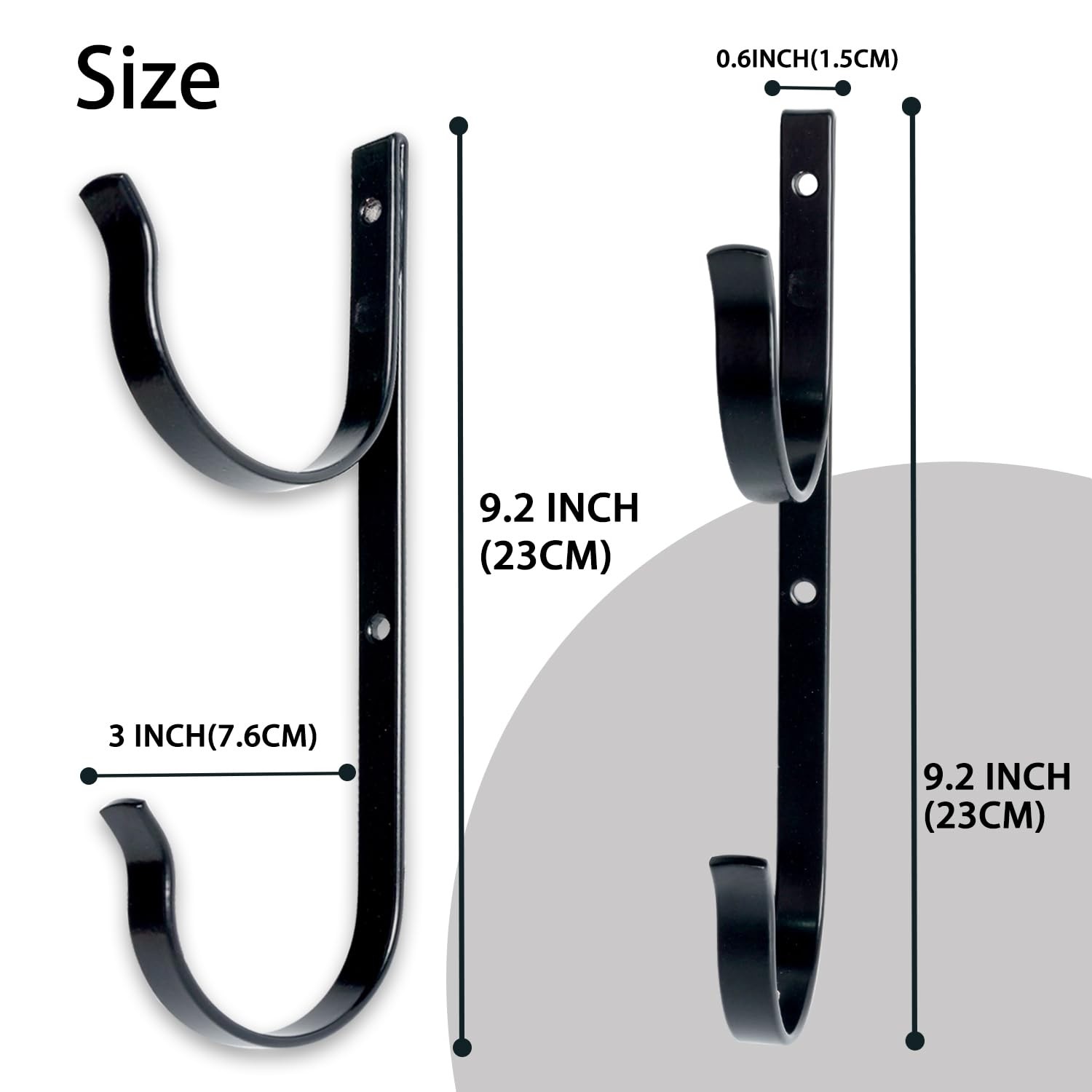 2 Pcs Set Pool Pole Hangers Heavy Duty Black Aluminium Holder with Screws Per…