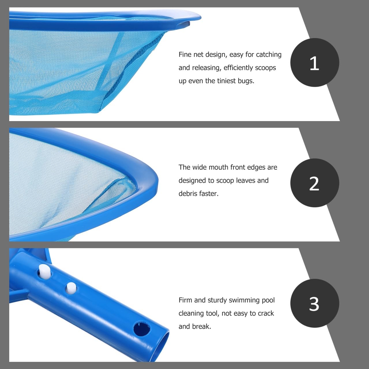 Pool Skimmer Net – Heavy Duty Deep Bag Leaf Rake with Fine Mesh, Professional…