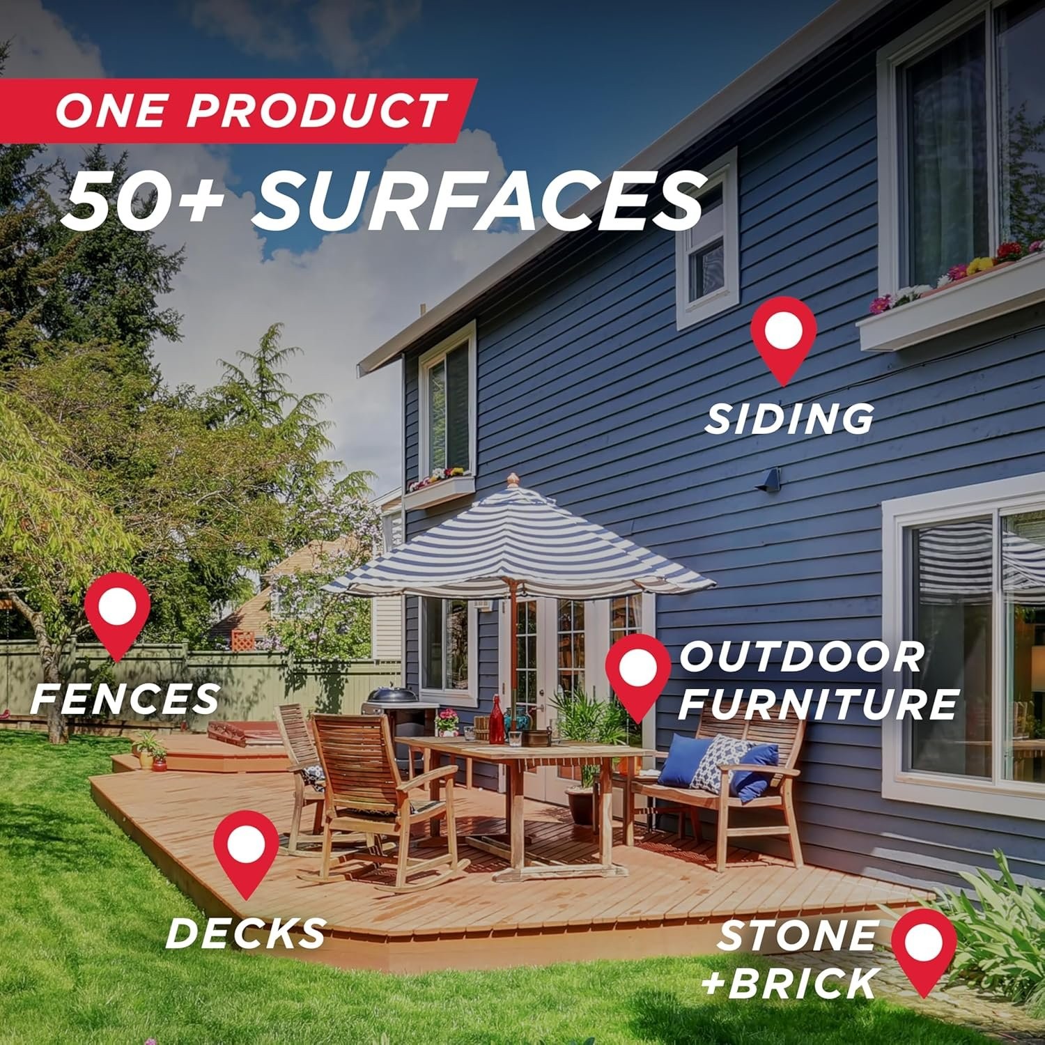 1 Gallon Outdoor Cleaner Concentrate for Concrete Wood Vinyl Stain Removal