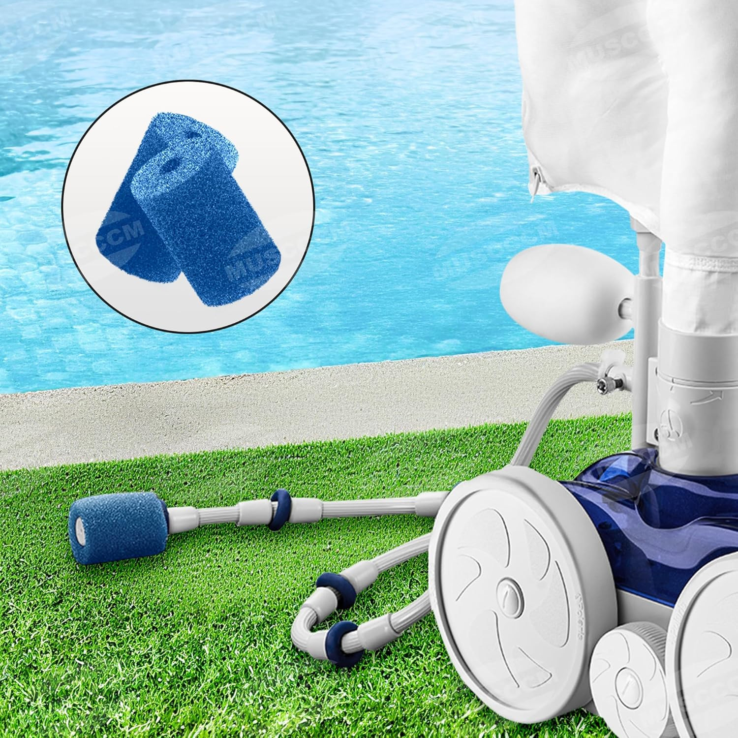 for Polaris Pool Cleaner Parts, 12 Pack Sweep Hose Tail Scrubbers Replacement fo