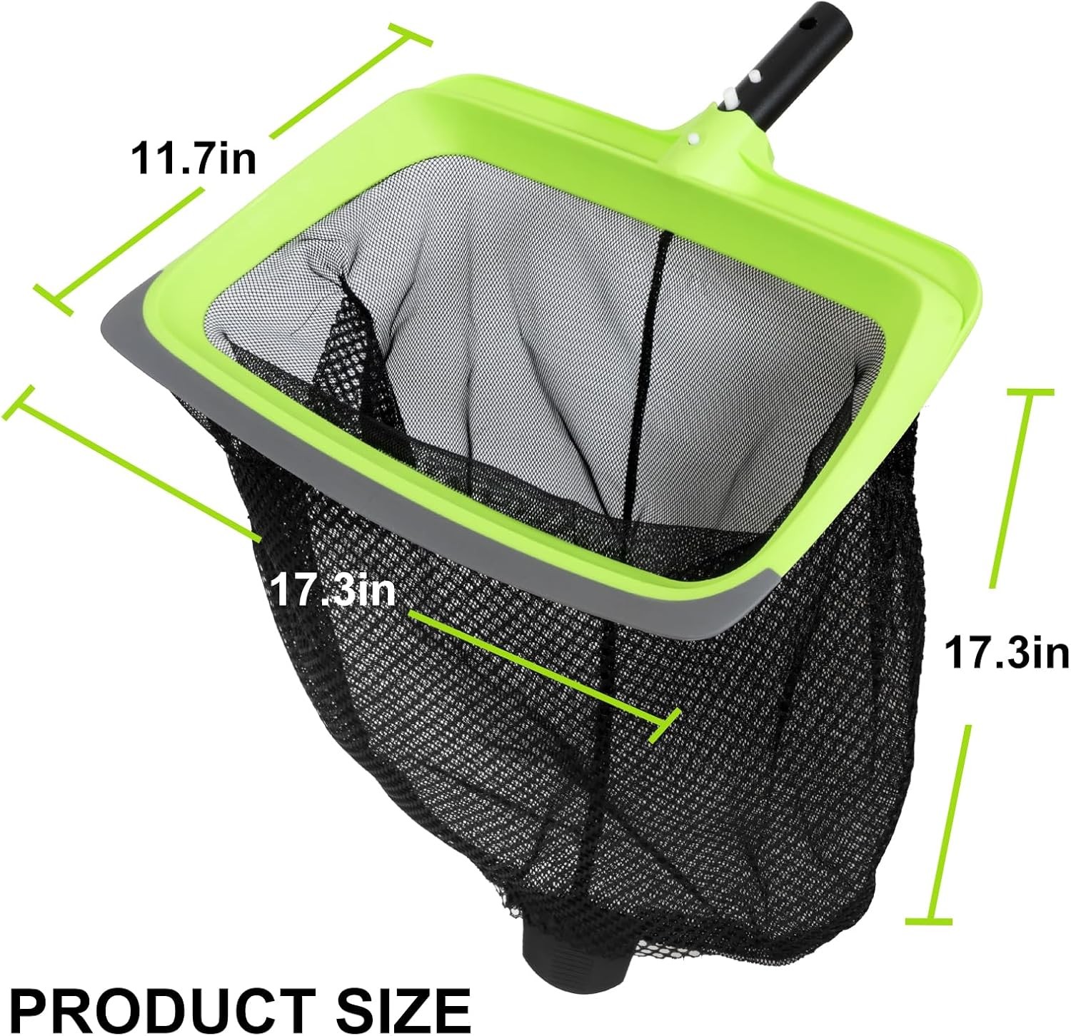 Pool Leaf Skimmer Net Reinforced Frame Deep Rake Mesh Netting Cleaner Head