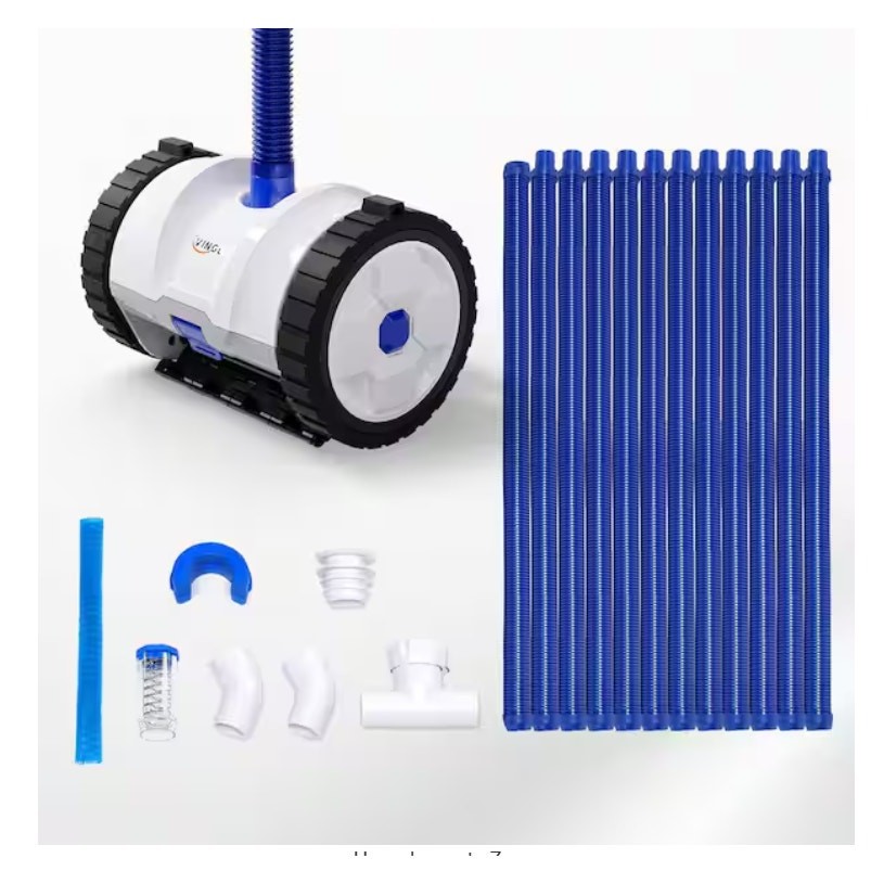 VINGLI Automatic Suction Pool Vacuum for Flat Pool Climbs Walls w 39. 6ft Hose