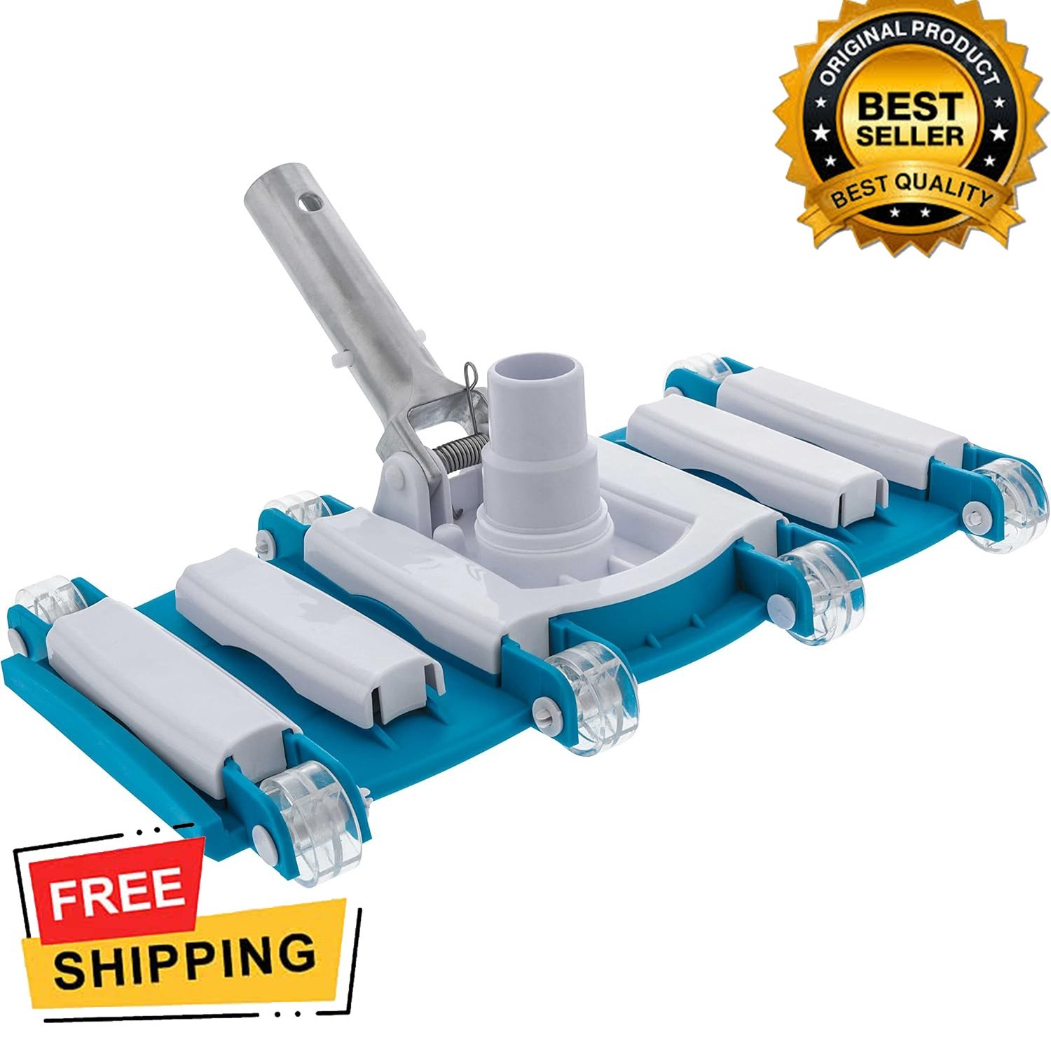 14&Prime; Manual Pool Vacuum Head Weighted Flexible Swivel 1.25&Prime; 1.5&Prime; Hose