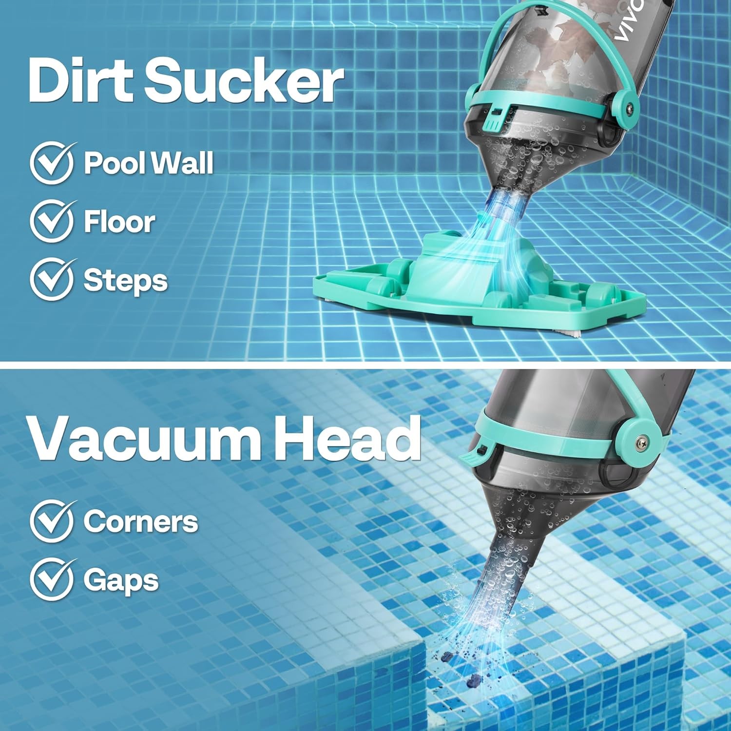 Cordless Hot Tub Vacuum W/ Telescopic & Extension Poles 9.12ft 18.5 GPM Suction