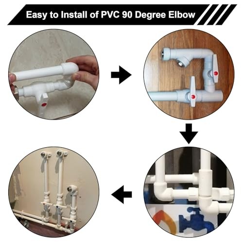 1 Inch 90 Degree Elbow PVC Fitting, 30 Pack 2 Way Furniture Grade PVC