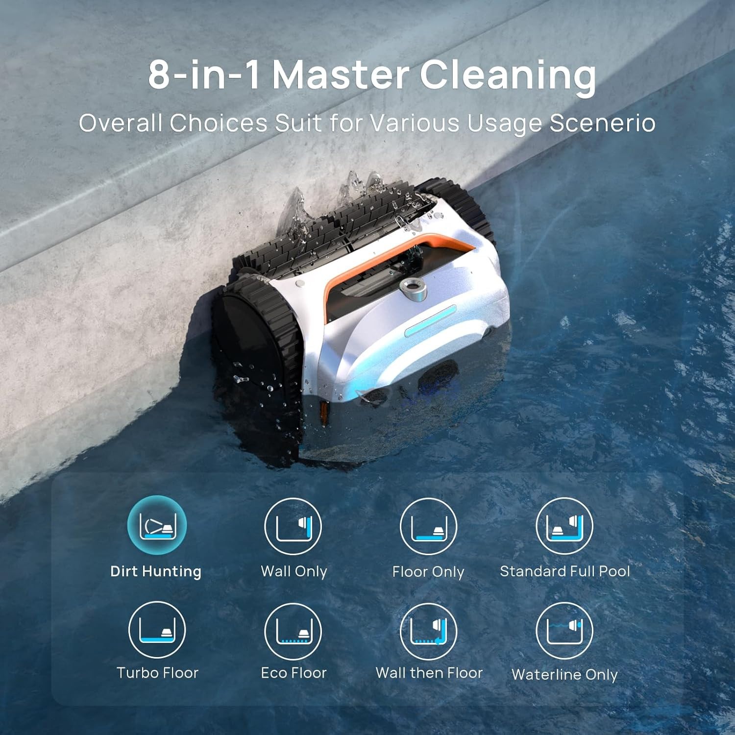 WYBOT C2 Vision AI Pool Robot Vacuum, Debris Detection with AI Camera,8-in-1