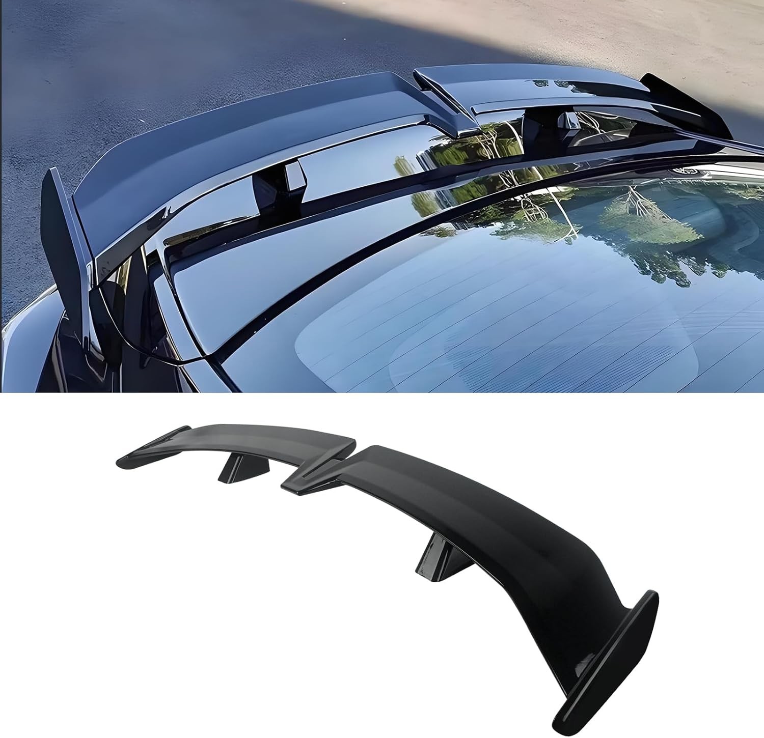 Universal Rear Spoiler 54 Inch Seagull Style Glossy Black