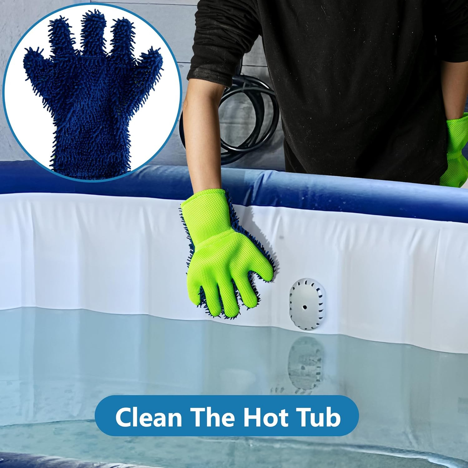 4 Pcs Pool Cleaning Scrubbing Mitt, Swimming Pool and Spa Cleaning Mitt, Pools H