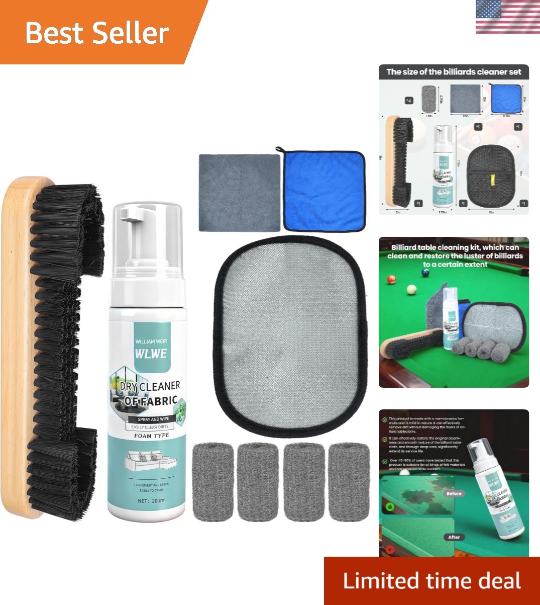 Gentle Billiard Cleaning Kit: Foam Spray & Ergonomic Brushes for Pristine Tables