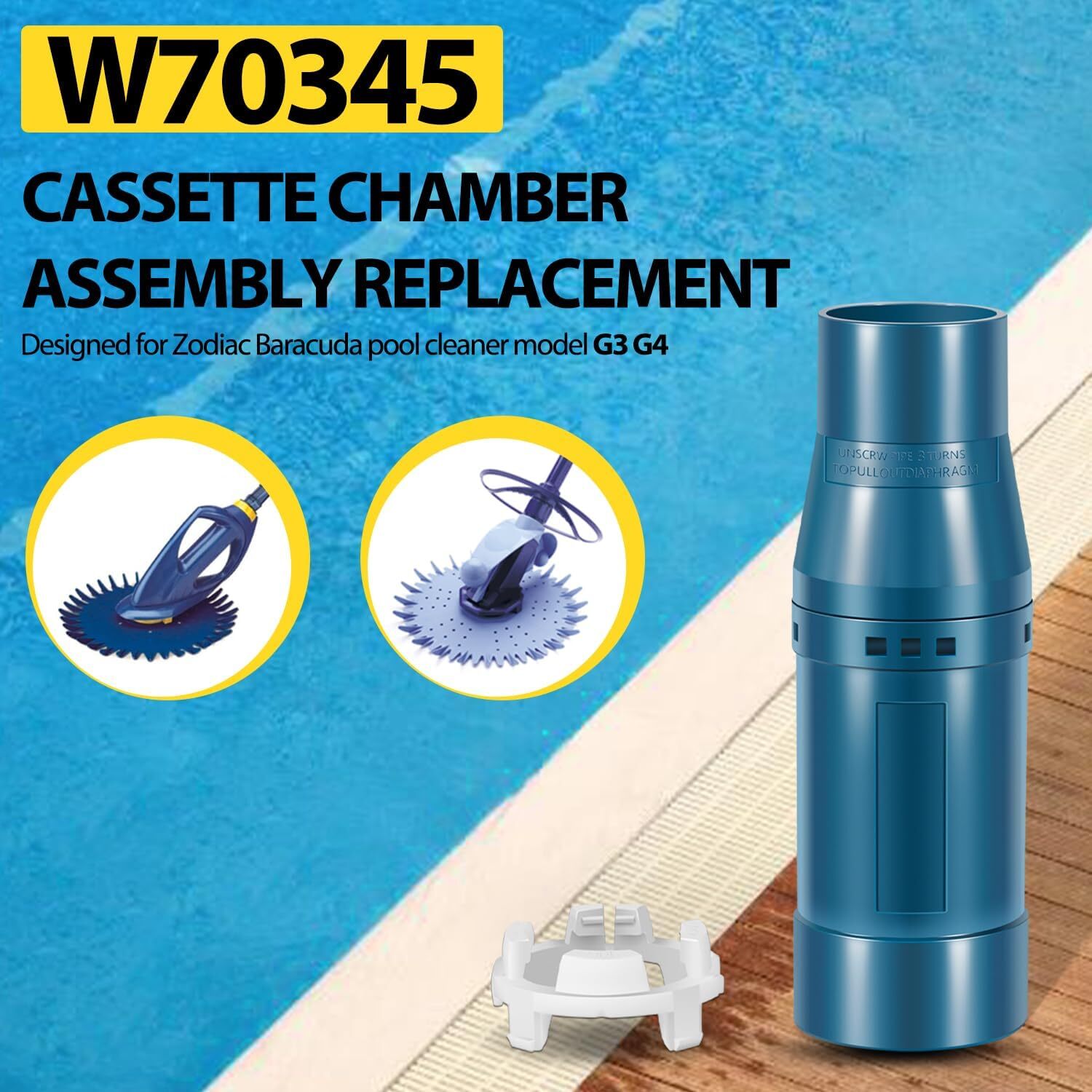 For Zodiac W70345 Baracuda G3,G3 Pro Cassette Chamber Compression Ring Assembly