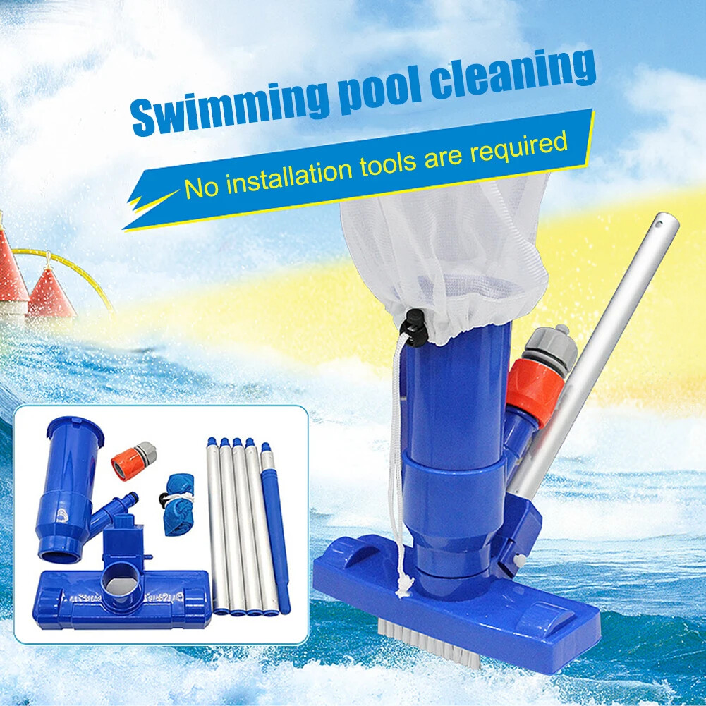 Pool Vacuum Head with Brush Bag Pole Vacuum Cleaner Cleaning Disinfect Tool for