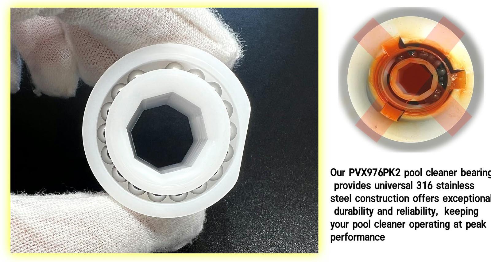 PVX976PK2 Pool Cleaner Hub Bearing Fit Hayward 2/4 Wheel Pool Cleaners.