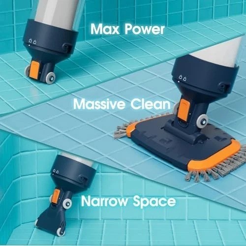 Cordless Pool Vacuum – Powerful Suction 18.9GPM, 100in Runtime, Ultra Fine Filte