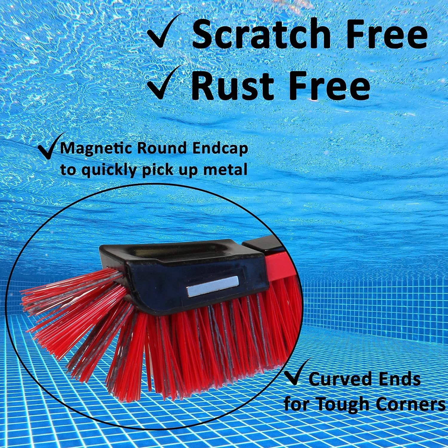Spartan 22&Prime; Heavy Duty Pool Brush Combo Nylon PBT Bristles Wall Floors