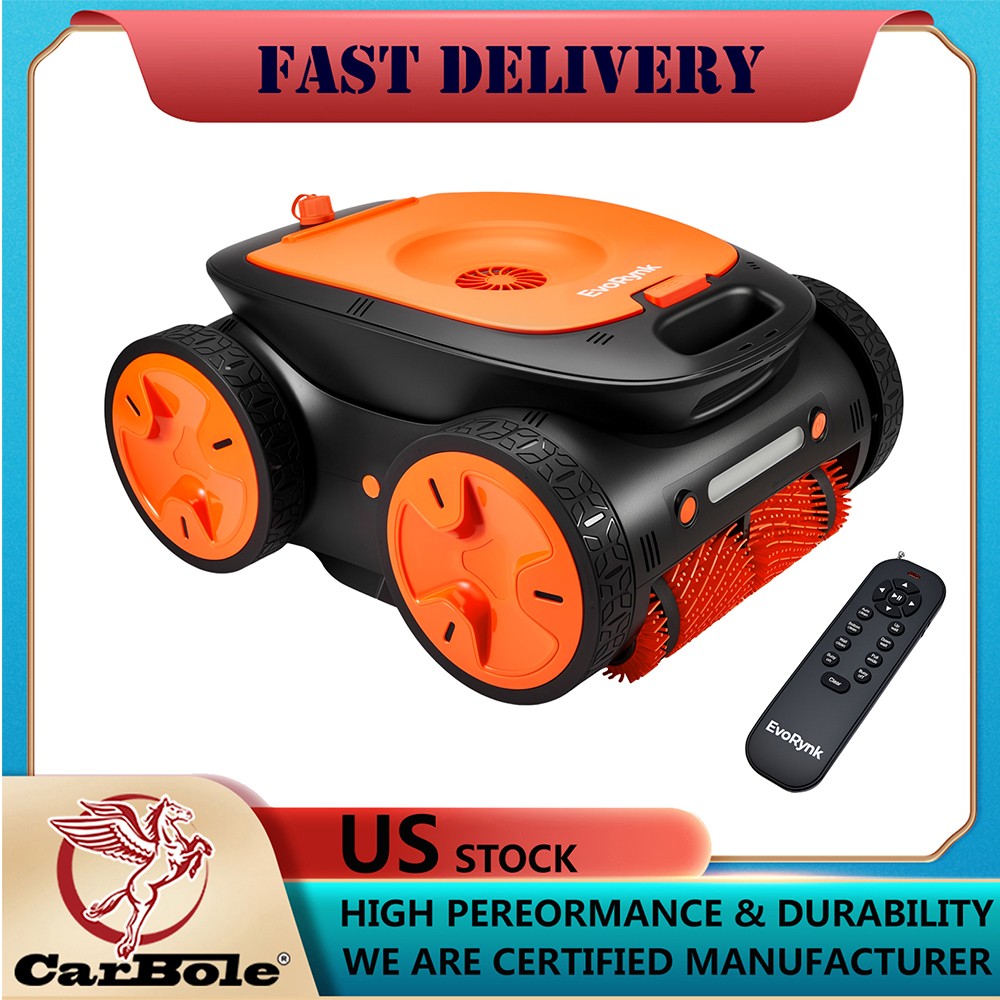 Orange Robotic Pool Cleaner for Inground Pools Underwater Remote & APP Control