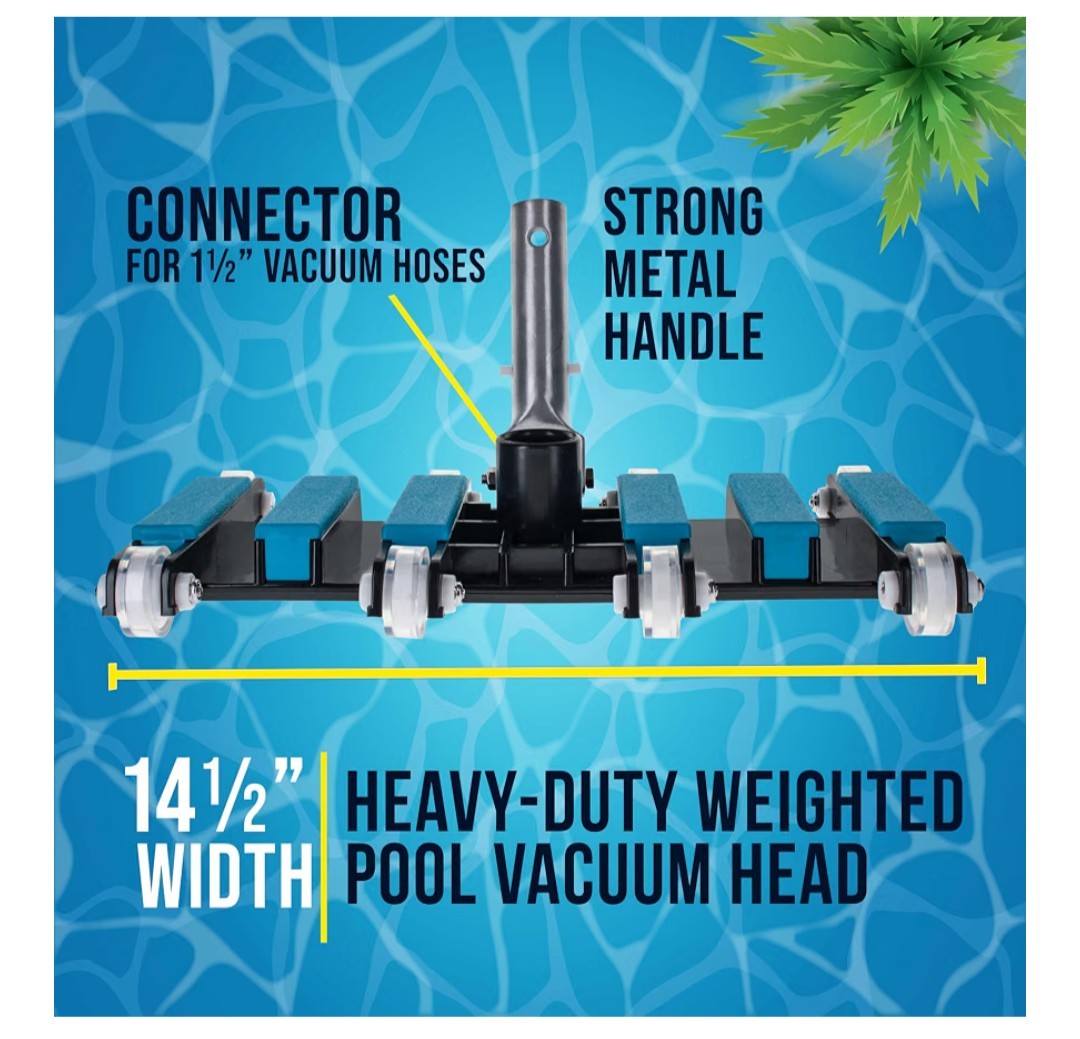 VH-102 Manual Flexible Weighted Extra Wide Pool Vacuum Head For Inground Pools