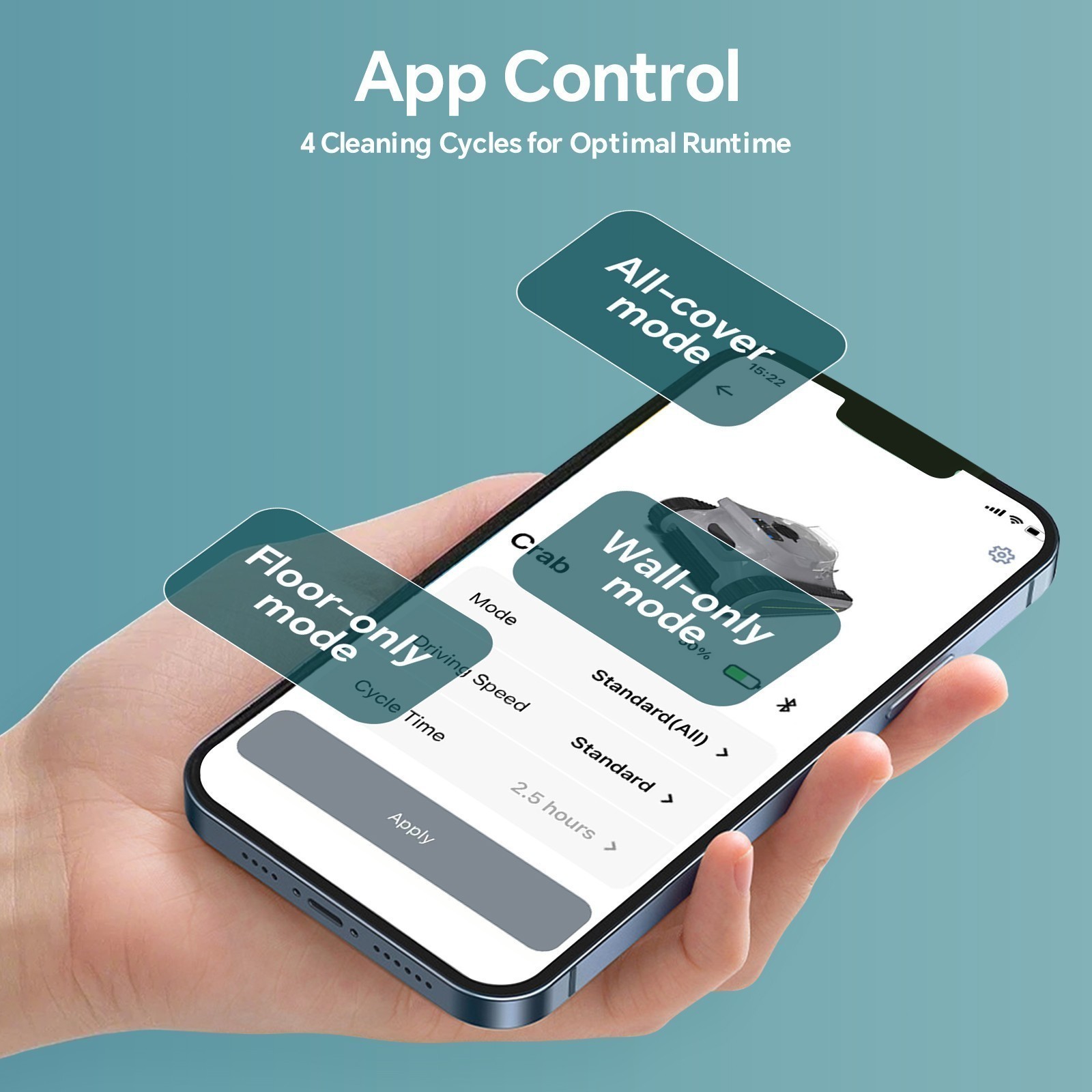 Seauto Cordless Pool Robot Cleaner App Support Wall Climbing AI Sonar Navigation