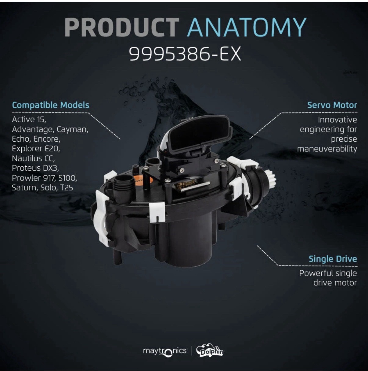 Maytronics Motor Unit Dolphin Robotic Pool Cleaner 9995386-EX NEW W/ Warranty
