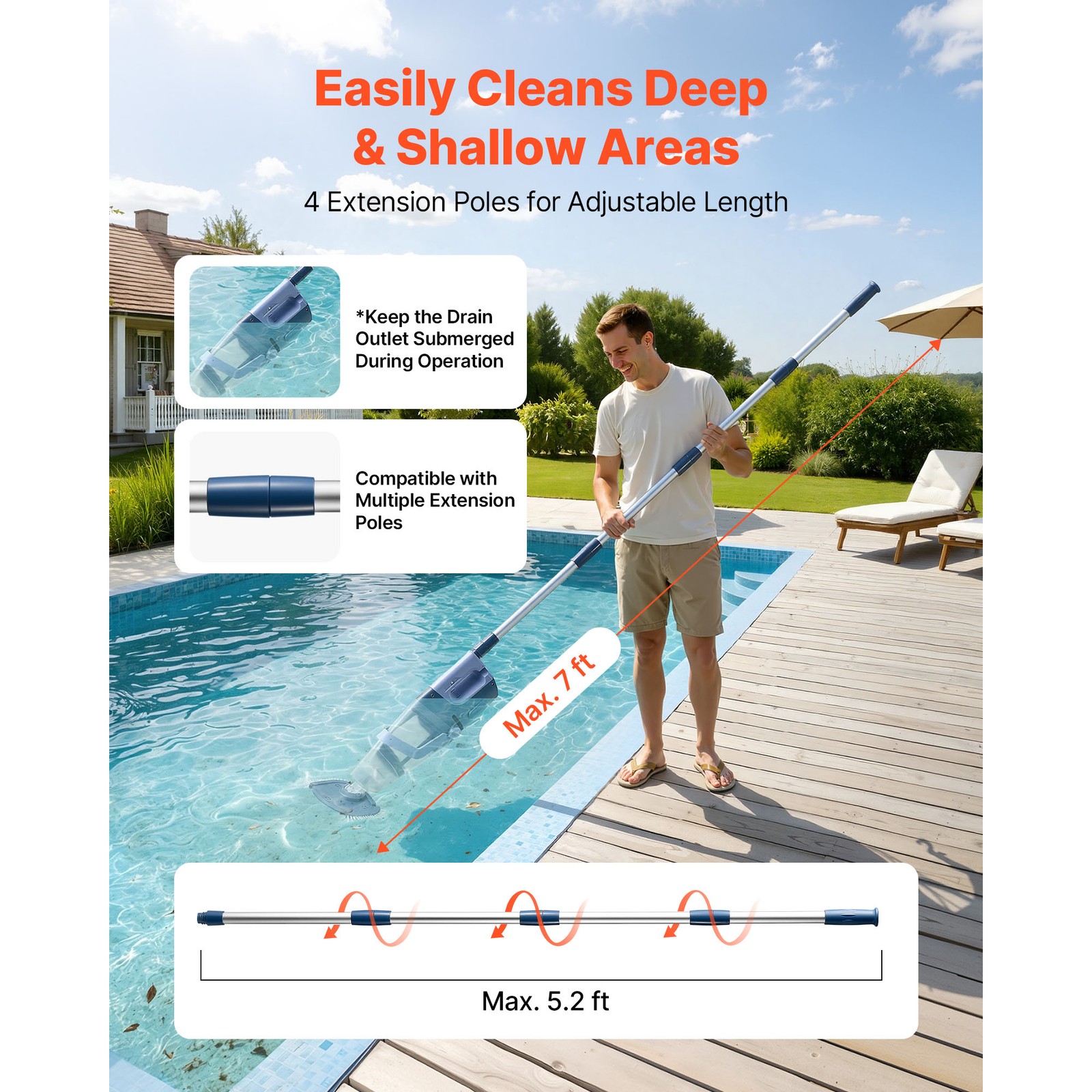 Uimoso Cordless Handheld Pool Vacuum for Spas and Hot Tubs with 26 GPM Flow