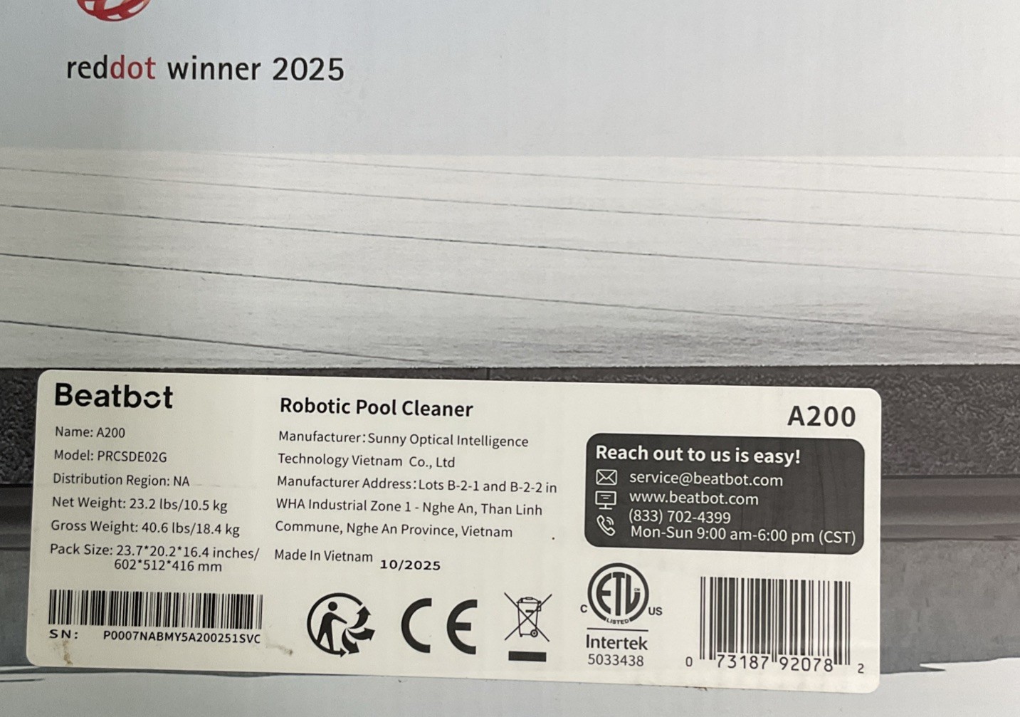 Beatbot A200 3-in-1 Robotic Pool Cleaner with Water Surface Parking- Free S&H