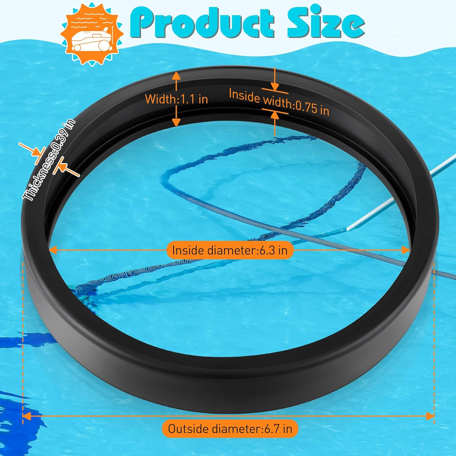 6 Pcs Pool Cleaner All Purpose Tire Replacement Part Compatible with Polaris