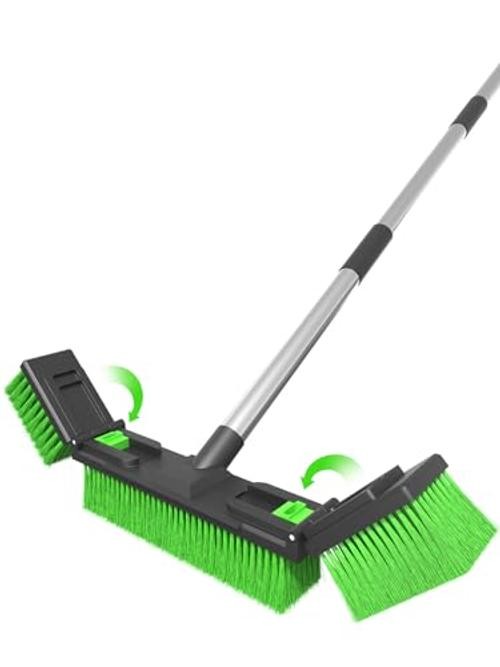 18”/45cm Large Wide Adjustable Heavy Duty Outdoor Push Broom Stiff Brush Head