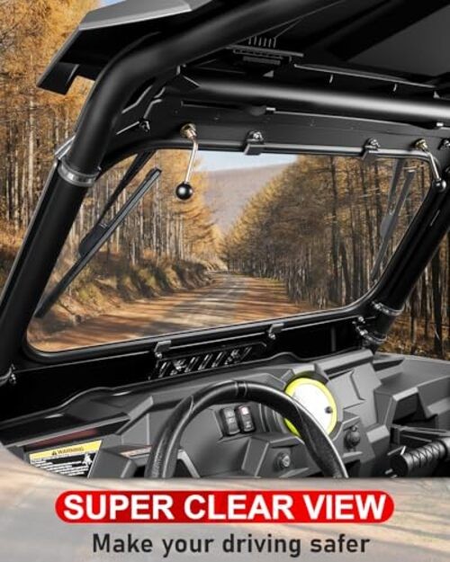 14-18 XP 1000 Vented Glass Windshield With 2 Manual Wipers Compatible with