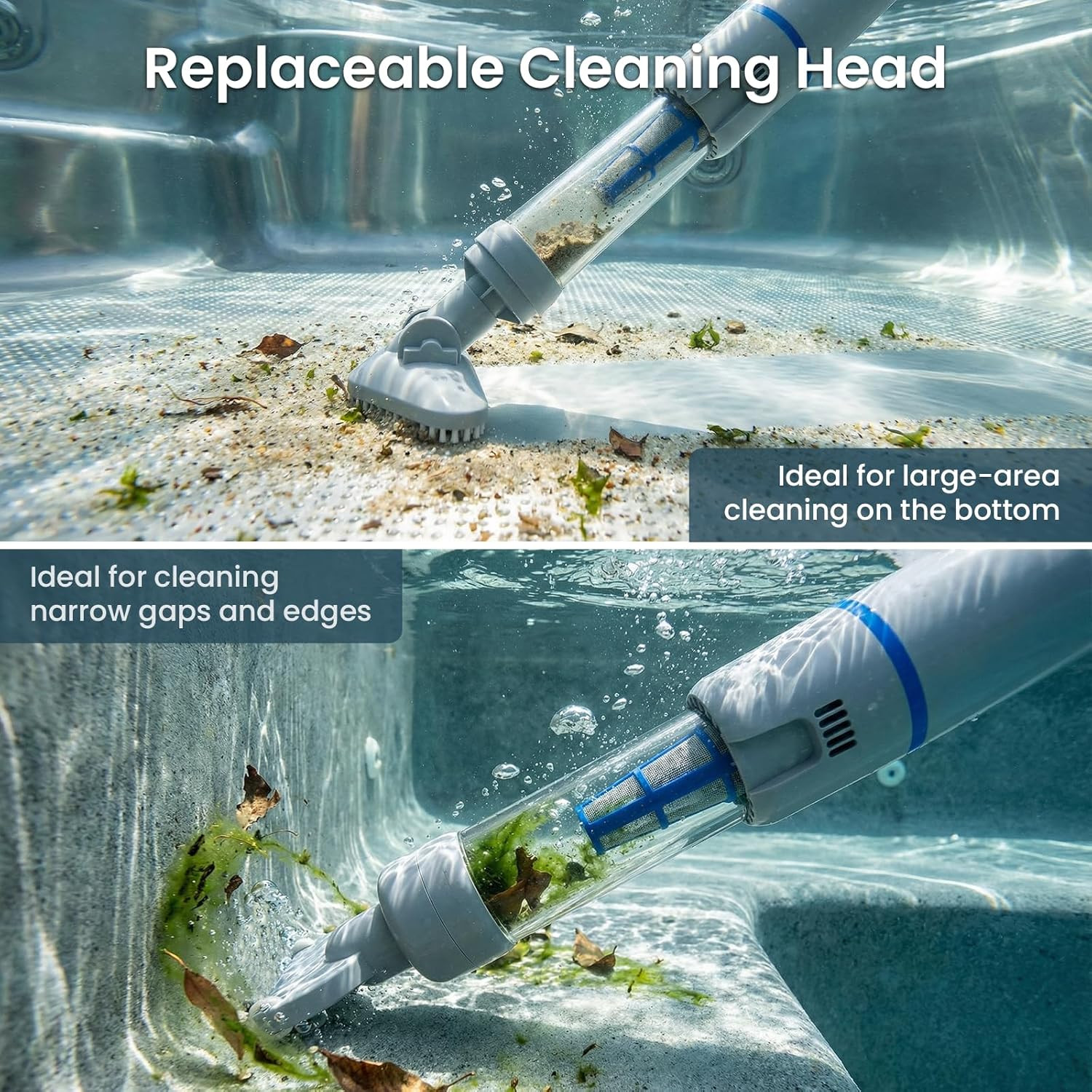Cordless Handheld Spa Hot Tub Vacuum Cleaner, Rechargeable Small Pool Vacuum for