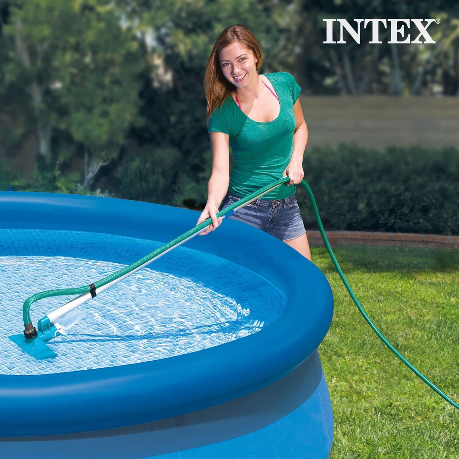 Intex Pool Maintenance Kit with 94&Prime; Aluminum Pole, Vacuum & Surface Skimmer