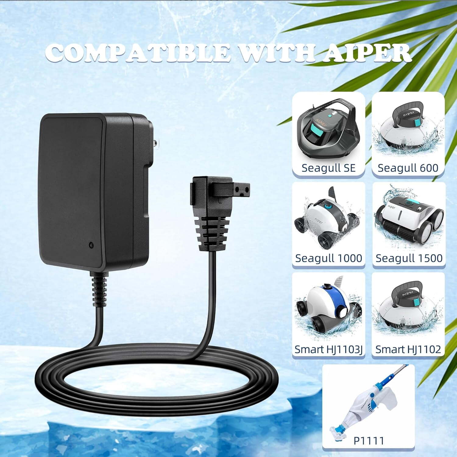 Charger for Aiper Seagull 600 800 Cordless Automatic Robotic Pool Vacuum Cleaner