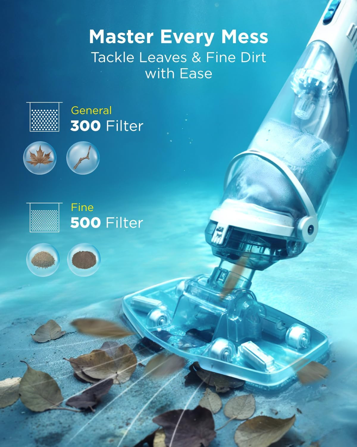 Pool Vacuum for above Ground Pool, Cordless Pool Vacuum for Inground Pools, Rech